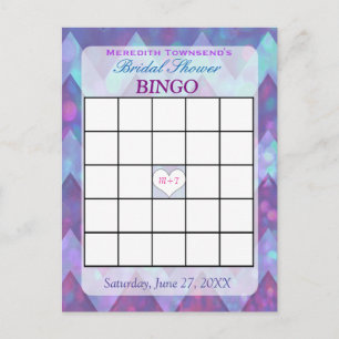Bingo Card   Paarse Chevron Uitnodiging Briefkaart