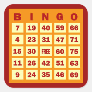 Bingo Card Vierkante Sticker