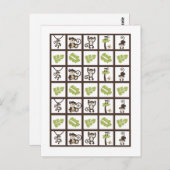 Bingo Cartes Marqueurs Monkey Heure Zoo Animal (Devant / Derrière)