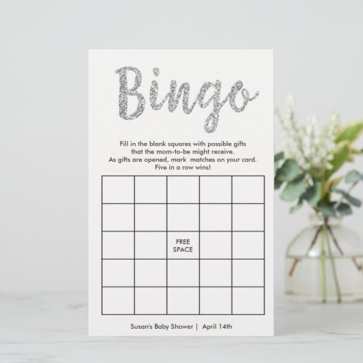 Bingo-Ce qu'il y a dans votre sac, carte en argent (Debout devant)