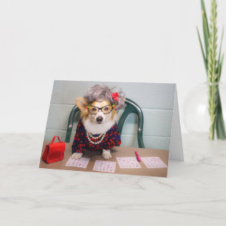 Bingo Corgi verjaardagscadeau wenskaart Kaart