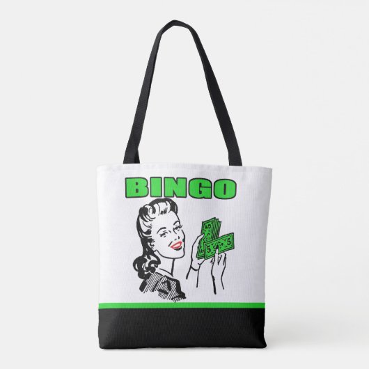 Bingo dame met geld Canvas tas (Achterkant)