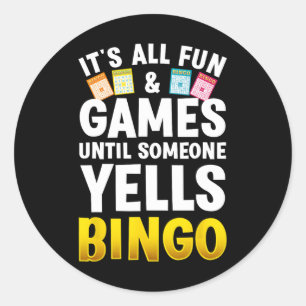 Bingo Design voor Mannen Vrouwen Bingo Novelty Gam Ronde Sticker