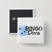 Bingo Diva Vierkante Button 5,1 Cm (Voorkant /achterkant)