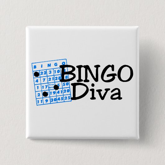 Bingo Diva Vierkante Button 5,1 Cm (Voorkant)
