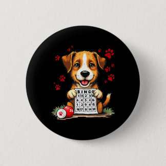 Bingo en hond grappige bingo liefde bingo en hond  ronde button 5,7 cm