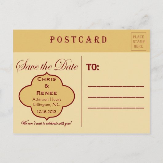 Bingo Enregistrer la date carte postale (Dos)