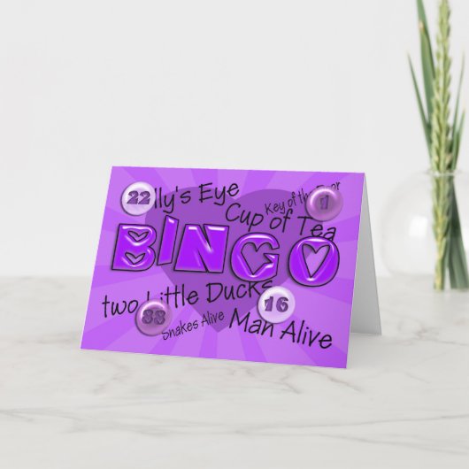 Bingo Fan carte d'anniversaire Kelly's Eye Numéro (Devant)