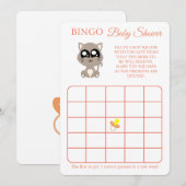 Bingo, Flyer de carte de jeu Baby shower, Chat (Devant / Derrière)