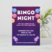 Bingo Fun Night Uitnodiging Fondsenwerving (Staand voorkant)