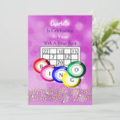 Bingo Fun Party Fun Coloré Invitation (Debout devant)