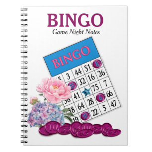 Bingo Game Night Notes Roze Flowers Notitieboek