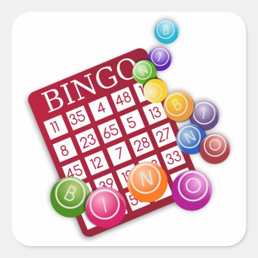 Bingo Game Vierkante Sticker (Voorkant)