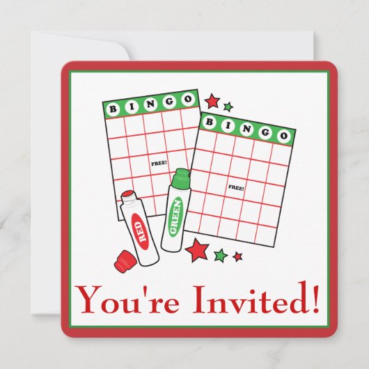 Bingo Holiday Party Kaart (Voorkant)