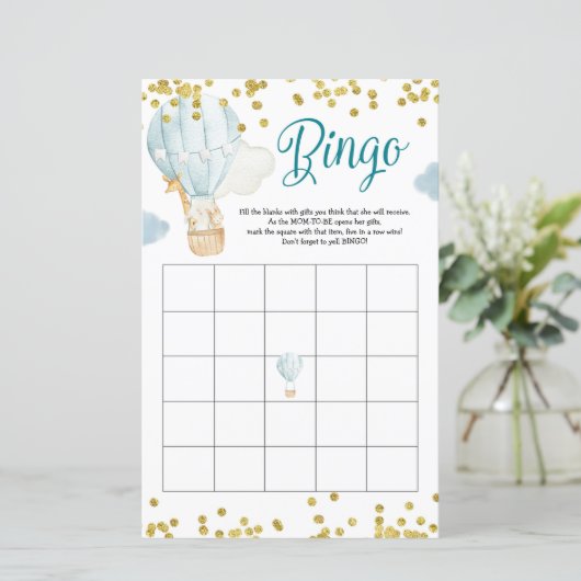 Bingo Hot Air Oerwoud Baby shower (Staand voorkant)