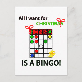 BINGO ik wil een bingo voor Kerstmis Feestdagenkaart