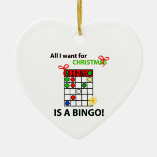 BINGO Ik wil een bingo voor Kerstmis. Keramisch Ornament