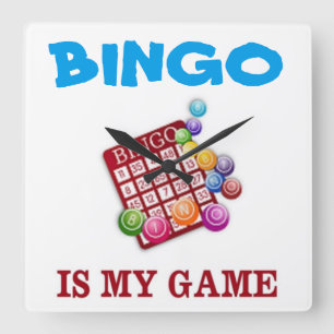 BINGO IS MIJN GAME VIERKANTE KLOK