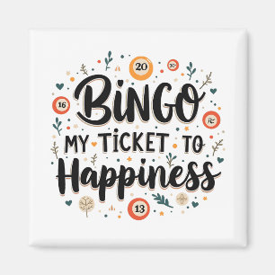 Bingo is mijn ticket naar geluk Grappig Bingo spel Magneet