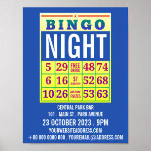 Bingo Kaart, Bingo Night Adverteren Poster
