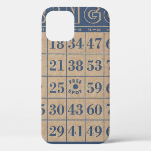 Bingo Kaart blauw en tan iPhone 12 Hoesje