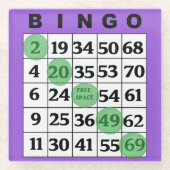 BINGO-kaart Glazen Onderzetter (Voorkant)