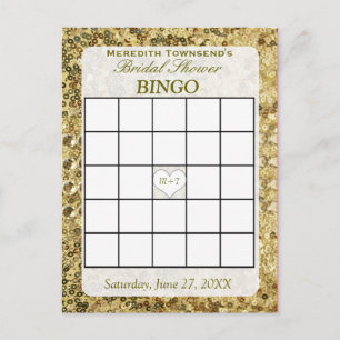Bingo Kaart - gouden pailletten