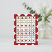 Bingo Kaart Markers Red Sock Monkey Argyle (Staand voorkant)
