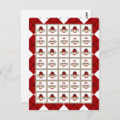 Bingo Kaart Markers Red Sock Monkey Argyle (Voorkant / Achterkant)