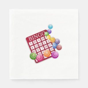 BINGO-Kaart met BINGO Balls Servetten