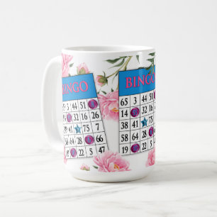 Bingo Kaart met Dainty Pink Flowers Koffiemok