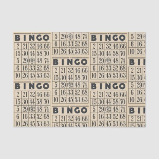 Bingo Kaart Weefpapier Tissuepapier (Voorkant)