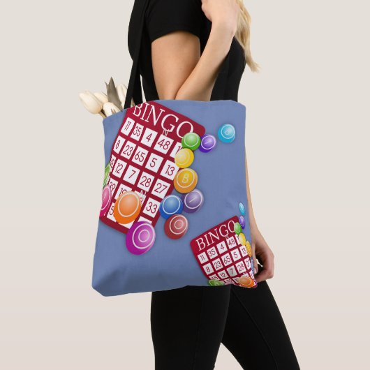 Bingo-kaarten en markeertekens afdrukken Canvas ta Tote Bag (Dichtbij)