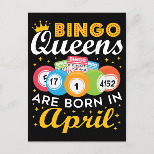 Bingo koninginnen worden geboren in april verjaard briefkaart