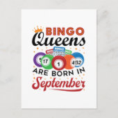 Bingo Koninginnen Worden in September Geboren Briefkaart (Voorkant)