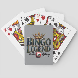 Bingo Legend gekroond in gouden Retro Typografie Pokerkaarten