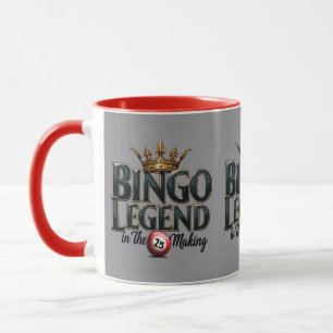 Bingo Legende Bekroond in Goud Retro Typografie Gr Mok