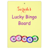 Bingo Lovers Gepersonaliseerde Lucky Bingo Board Klembord (Achterkant)