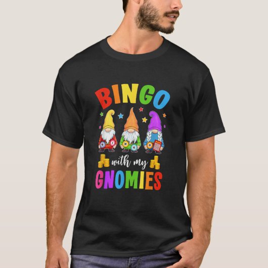 Bingo Met Mijn Gnomies Ontwerp Vrouwen Mannen Grap T-shirt (Voorkant)