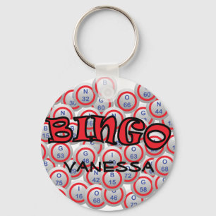 Bingo "Naam" over Bingo Balls Sleutelhanger