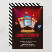 Bingo-nachtthemauitnodiging Kaart (Voorkant / Achterkant)