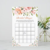 Bingo nuptiale Jeu floral feuille de papier vert (Debout devant)