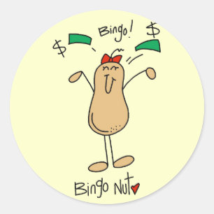 Bingo Nut Tshirts en geschenken Ronde Sticker