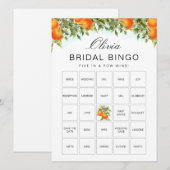 Bingo Orange Citrus Fête des mariées Carte de jeu (Devant / Derrière)