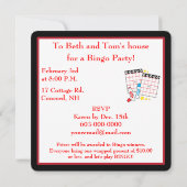 Bingo Party Kaart (Achterkant)