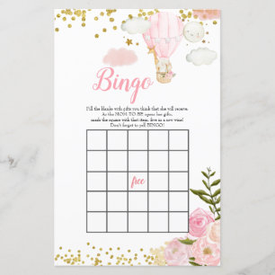 Bingo Pink Hot Air Ballon Oerwoud Baby shower
