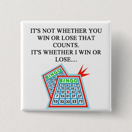 bingo player cadeaus vierkante button 5,1 cm (Voorkant)