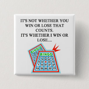 bingo player cadeaus vierkante button 5,1 cm