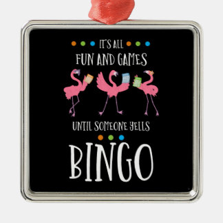 Bingo Player, Flamingo, Bingo Balls Metalen Ornament