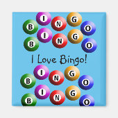 Bingo Player "I Love Bingo" blue Magnet (Devant)